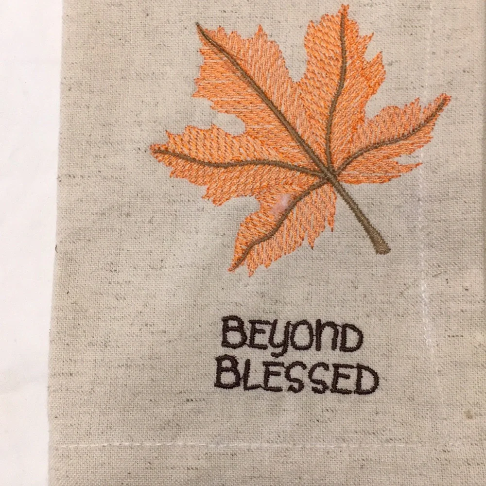 Handmade Towels Napkins Set of 4 Autumn Leaf New